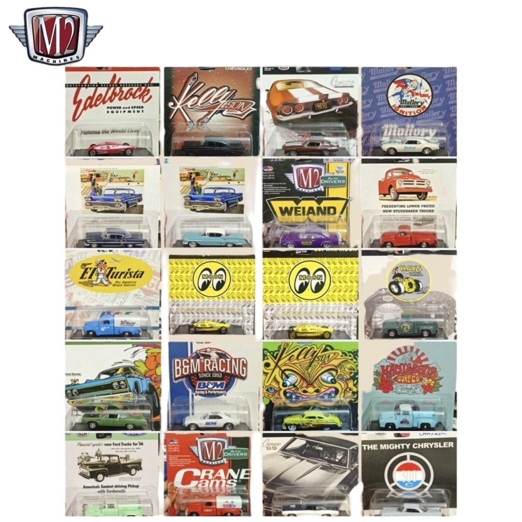 Bộ sưu tập xe đúc cổ điển M2 Machines 1: 64 của Mỹ – Xe bán tải Chevy, Ford Mustang, Plymouth Road R