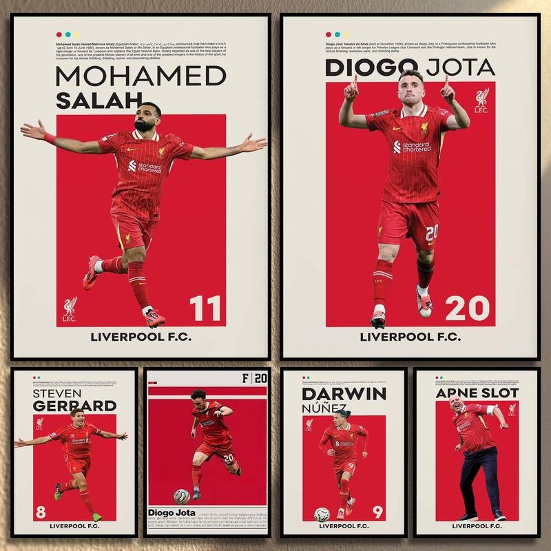 Liverpool FC Diogo Jota Trent Alexander-Arnold Szoboszlai Canvas Print - Áp phích nghệ thuật treo tư