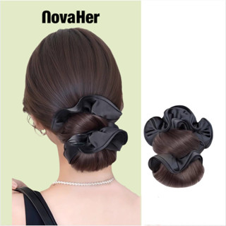 Mũ Tóc Giả Búi Thấp Phong Cách Hoa Bao Tự Nhiên - Tóc Giả Xoăn Điểm Nhấn Nữ Tính Dễ Sử Dụng NovaHer