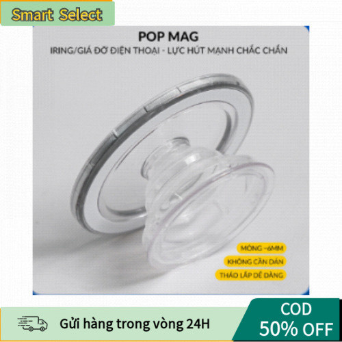 [COD] Giá đỡ Popsocket Magsafe từ tính trong suốt, gập gọn, dùng cho iPhone, máy tính bảng, chắc chắ