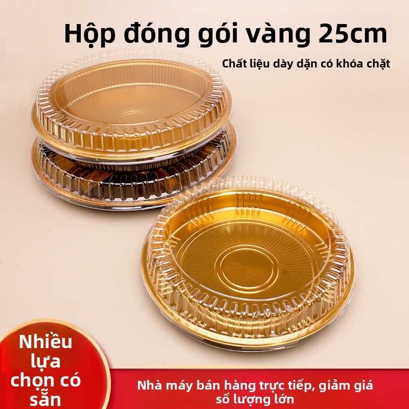 💦 Hộp Sushi tròn vàng hộp cơm dùng một lần Hộp đựng cá hồi sashimi in kiểu Nhật Hộp đựng đồ ăn mang 