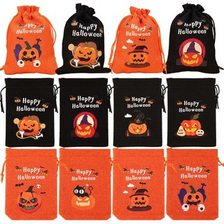 20 Túi Bất Ngờ Halloween | Mỗi chiếc có họa tiết ma quái độc đáo, túi dây rút Polyester hạng nặng để sưu tập kẹo & quà tặng dự tiệc