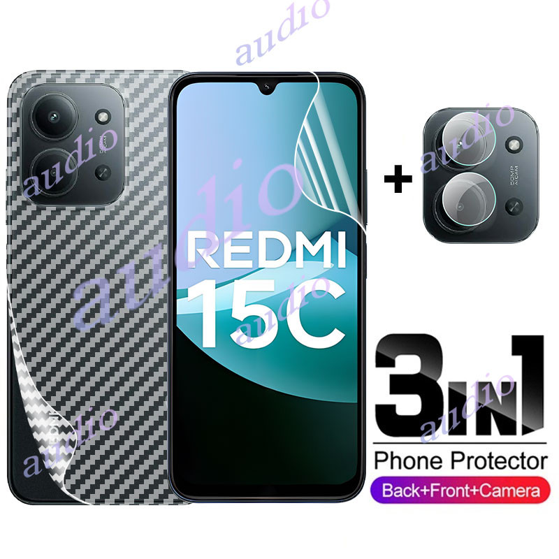 Redmi 15c 4G 3in1 Mặt Trước Mặt Sau Ống Kính Hydrogel Phim Cho Xiaomi redmi 15c redmi15c 4G 2025 Điệ