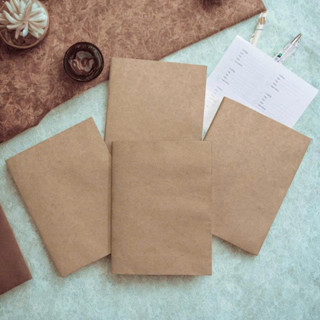 Giấy bao tập vở học sinh chất Kraft nâu bộ 10 tờ A5 và B5 kèm nhãn vở đẹp