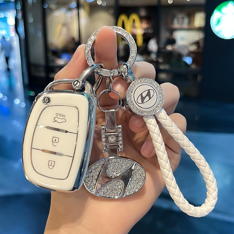 [Logo Móc Khóa] Vỏ Chìa Khóa Ô Tô TPU Dành Cho Xe Hyundai Tucson Santa Fe Rena Sonata Elantra Creta 