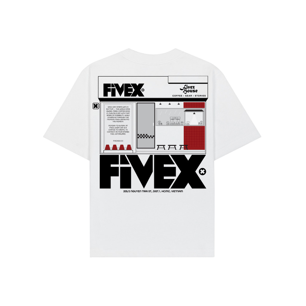 Áo Thun FIVEX HOUSE TEE - WHITE