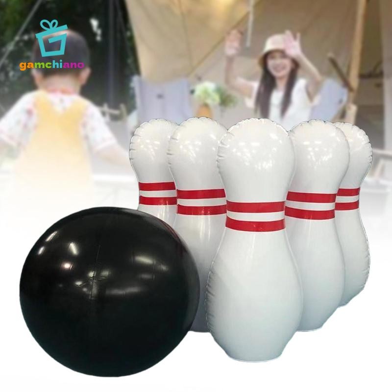 Gamchiano Bơm Hơi Bowling Bộ Bowling Bộ Đồ Chơi Tuyệt Vời Quà Tặng Sân Trò Chơi Giáo Dục Sớm Bãi Cỏ 