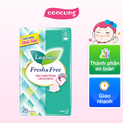 BVS Laurier Fresh&Free Siêu Mỏng Cánh (20 miếng)