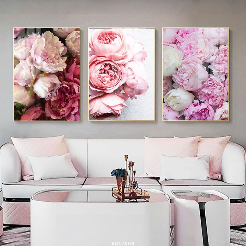 Tranh Hoa Mẫu Đơn Tranh Tráng Gương, Tranh Phòng Khách, Tranh Phòng Ngủ, Tranh Decor Trang Trí