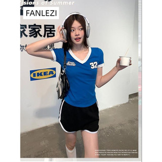  FANLEZI áo phông áo thun nữ croptop baby tee Comfortable Cute Popular Xu hướng WCS247016P 28Z240709
