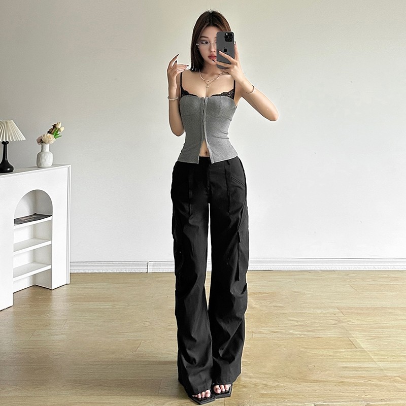 Klalien Mùa Hè Mới Nữ Màu Trơn Đường Phố Dây Đeo Thời Trang Gợi Cảm Giảm Béo Lưng Tank Top | BigBuy360 - bigbuy360.vn
