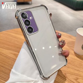 Vrqr cho Samsung Galaxy S21 S21 FE S22 S22 + S23 S23 + S24 S24 + Ốp Điện Thoại Siêu Bốn Góc Chống Rơi Full Edge Mạ Điện Có Ống Kính Phim