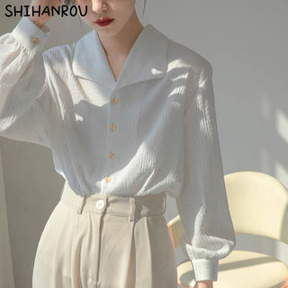 SHIHANROU áo sơ mi nữ áo kiểu hàn quốc Tinh tế độc đáo may đo Định hình xu hướng WCS2470J1Q 30Z240723