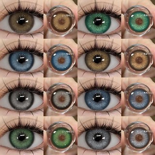 Mắt Trang điểm phương Tây Colorcon Ống kính tiếp xúc màu cho mắt Ống kính mắt nâu Ống kính xanh xanh 1 cặp sử dụng hàng năm