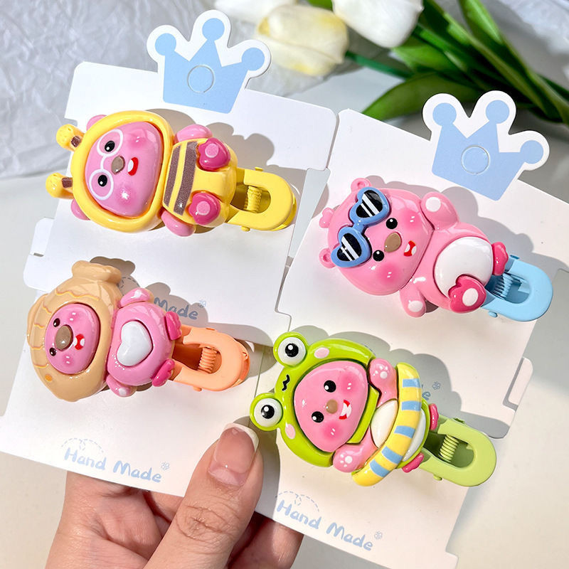 Kẹp tóc hoạt hình loopy kẹp tóc Hải Ly đáng yêu tóc mái mỏ vịt bên hông phụ kiện tóc cô gái