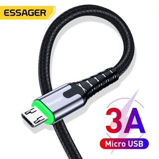 Dây Cáp Sạc Dữ Liệu micro usb 3a essager Sạc Nhanh Có Đèn led 3a Cho Điện Thoại