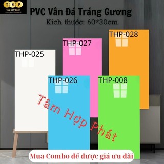 Combo 50 tấm THP phủ pvc vân đá màu trơn pastel Trang Trí Nhà Decor Phòng ngủ , phòng khách, phòng bếp nhà tắm