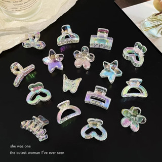 Nàng Tiên Cá Màu Sáng Bóng Mini Nơ Kẹp Tóc Ngọt Ngào Chéo Nổ Tóc Trái Tim Nhỏ Lấy Kẹp