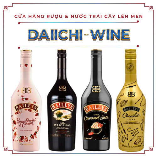 Nước uống rượu sữa Ireland Baileys Original hương vị dâu và cà phê 750ml 17%