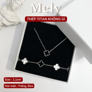 [KHÔNG ĐEN GỈ] Bộ Dây chuyền vòng tay nữ cỏ 4 lá sợi mảnh phụ kiện trang sức thời trang Mely TT64