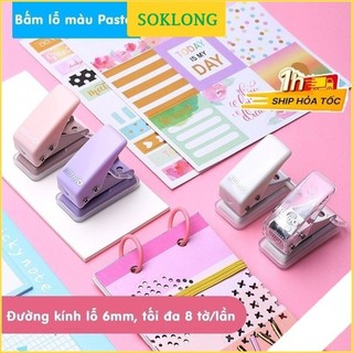 Bấm lỗ màu pastel mini K83 Dụng cụ bấm lỗ giấy hình tròn nhỏ gọn tiện dụng