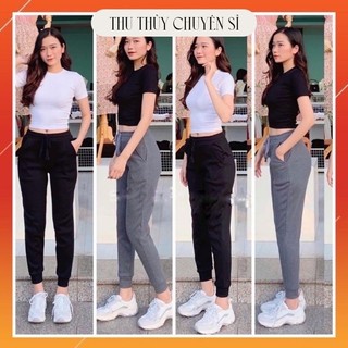 Quần jogger len tăm bo gấu