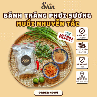 Bánh Tráng Muối Nhuyễn Phơi Sương Hành Tỏi Phi Tắc túi Zip M