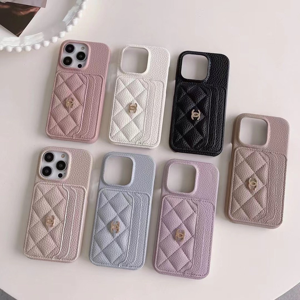 Ốp lưng cho iPhone 16promax 15 14 12 11 Pro max 13 12 11 Pro max Vỏ điện thoại chèn thẻ da thời trang