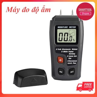 Máy đo độ ẩm gỗ - đo độ ẩm tường sơn nhà độ chính xác 0.5% tặng pin 9v