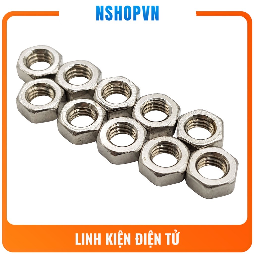 Đai ốc inox 201 M3 | M4 | M5  (10 con)