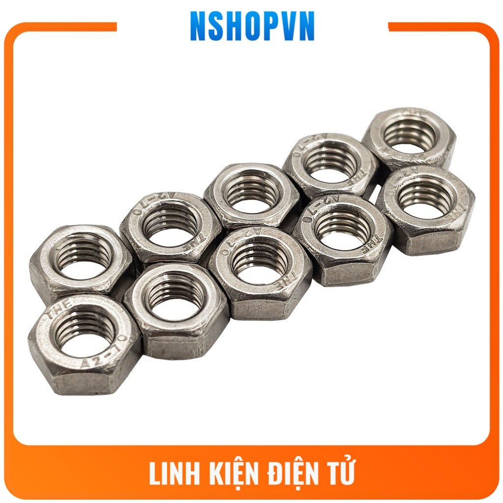 Đai ốc inox 304 M2 | M3 | M4 | M5(10 con)