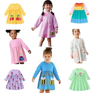 Đầm Công Chúa Tay Lửng Chất Liệu Cotton Thêu Họa Tiết Xinh Xắn Cho Bé Gái