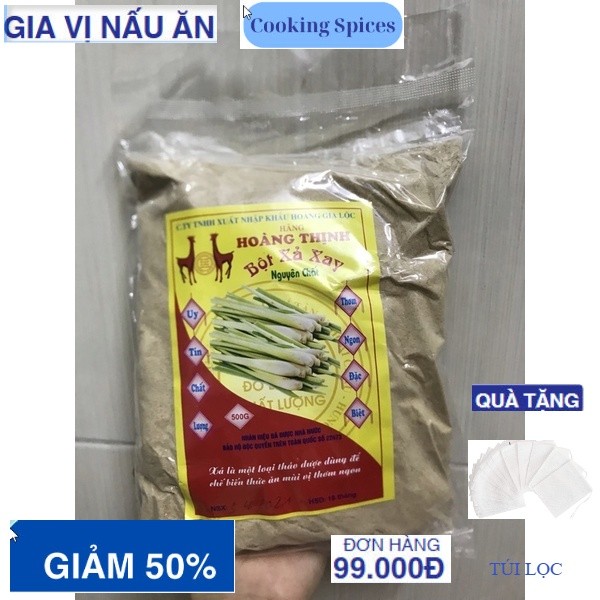 500gr Bột Xả nguyên chất Hoàng Thịnh