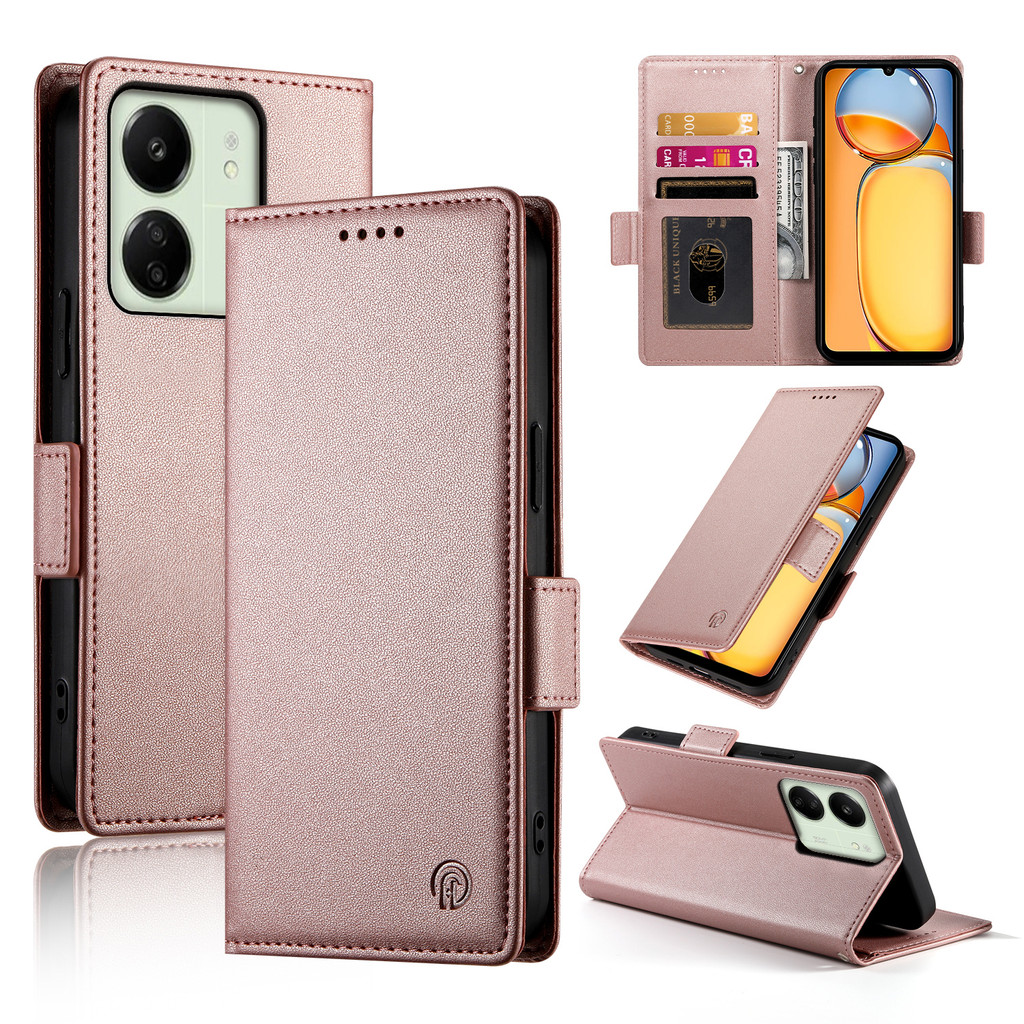 Ốp Điện Thoại Da Sang Trọng Cho Xiaomi Redmi 12 13C 13R NOTE 11 11S 12 12S 13 PRO PLUS Vỏ Bảo Vệ Ví Lật Da PU Có Khe Cắm Thẻ Đứng