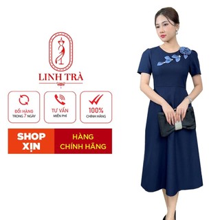 Đầm Trung Niên Dáng Dài [ Linh Trà ] (LT 2276) Cao Cấp Đi Làm Đi Chơi Đi Tiệc Đa Dụng Sang Trọng Cho Các Quý Bà U40 U50