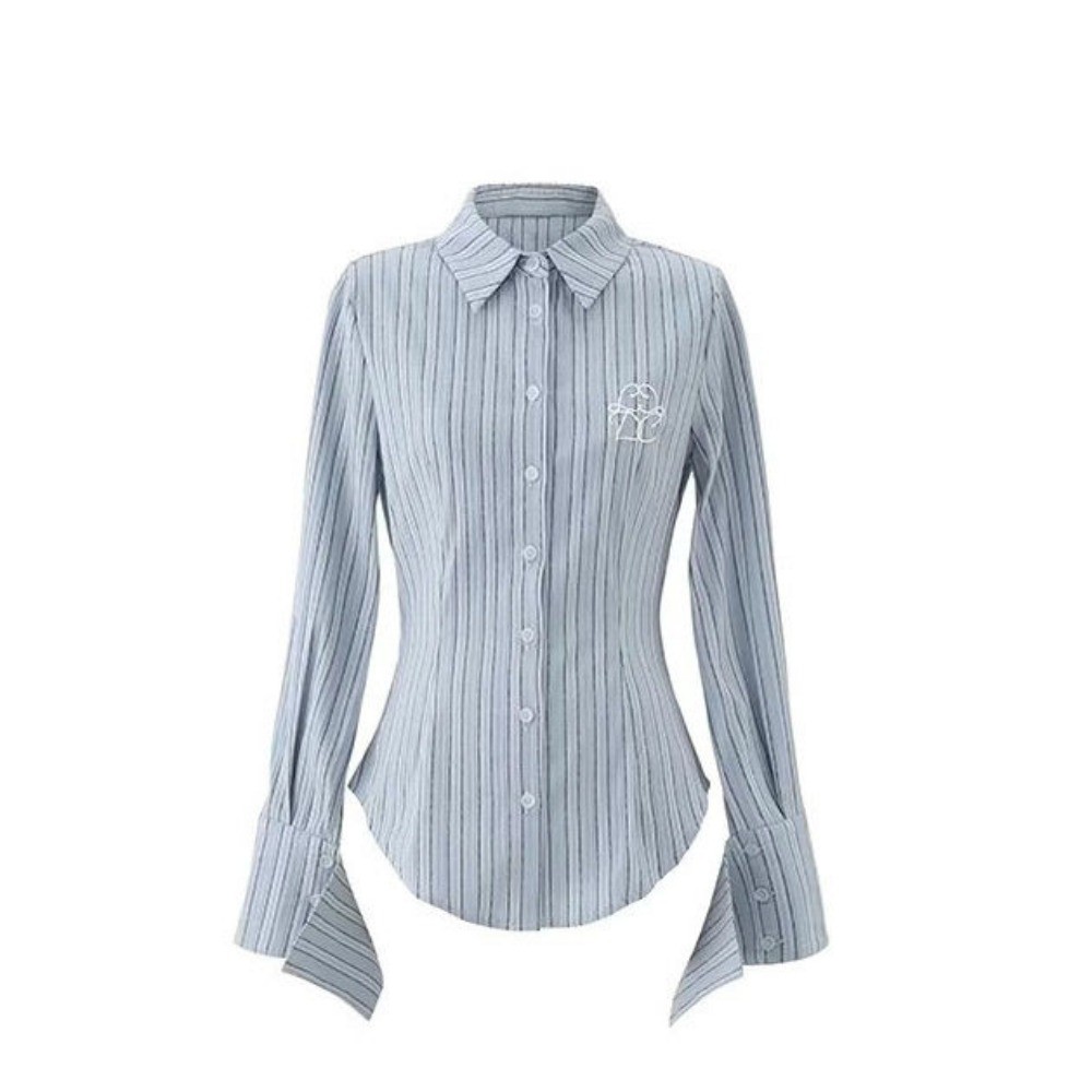 RICH-THEY Áo Sơ Mi  Dài Tay Chiết Nữ Eo Thời Trang Mới Slim Top | BigBuy360 - bigbuy360.vn