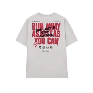  COD - Áo Thun Unisex BAD HABITS RUN TEE SAND 100% Cotton - Local Brand Chính Hãng 
