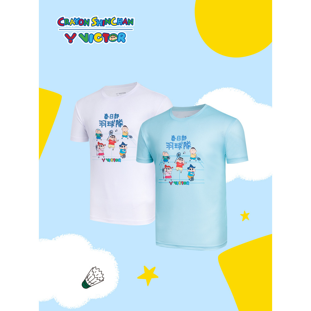 Phong Cách Mới VICTOR VICTOR VICTOR Crayon Shin-Chan Khớp Cầu Lông Áo Thun Thể Thao