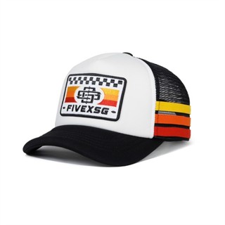 Nón lưỡi trai chính hãng FIVEX- Unisex -NÓN LƯỚI TRUCKER-TRUCKER X SUNSET-ĐEN/TRẮNG/3 SỌC