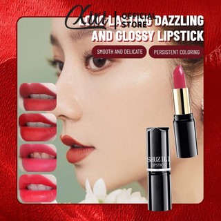 Shu Zili Chống Thấm Nước Matte Lip Gloss Dưỡng Ẩm Son Môi Lâu Dài Chống Dính Cốc Sắc Tố Cao Môi Trang Điểm 12 Màu