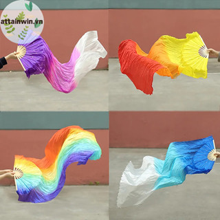 Attainwin Tay Phải Dài 150cm Quạt Nhảy Múa Bán Chạy Ms.Belly Gradient Color Dancer Thực Hành Đạo Cụ Khiêu Vũ Giả Dài Người Hâm Mộ Lụa vn
