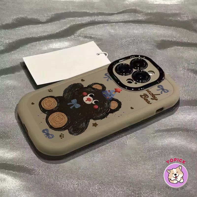 Ốp điện thoại hình gấu sinh nhật sáng tạo dễ thương cho IPhone 16 16Pro 16Plus 11 12mini 13Pro Max 1