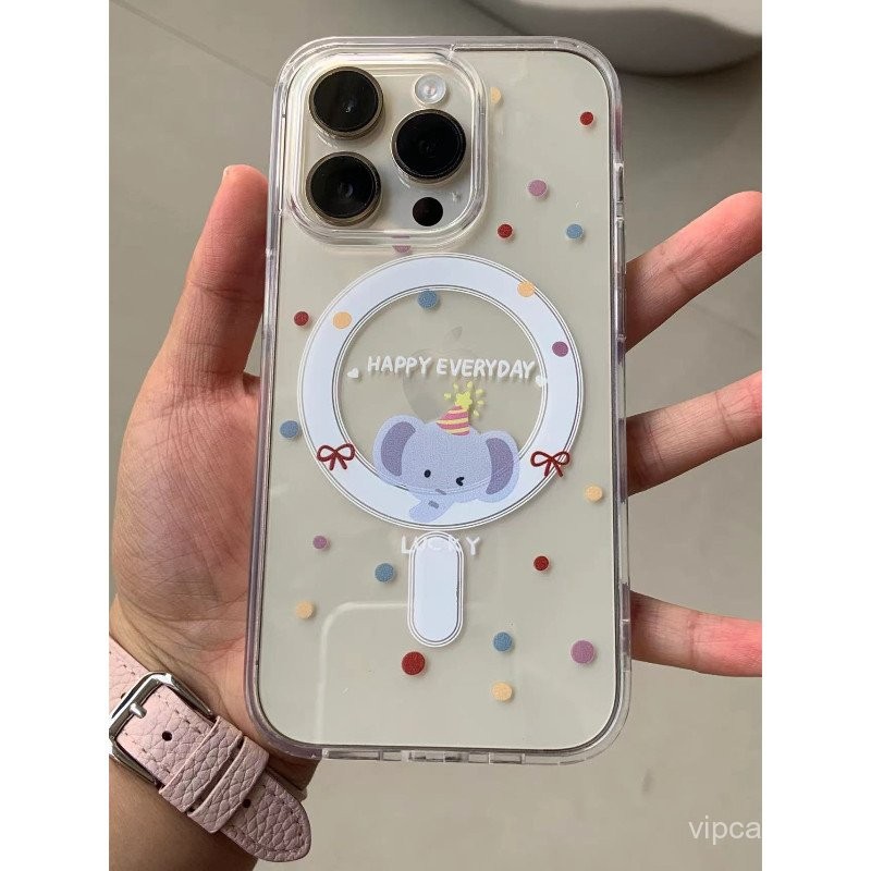 Vỏ điện thoại iPhone từ tính thời trang sáng tạo nơ voi đáng yêu vỏ điện thoại iPhone 11promax 12pro