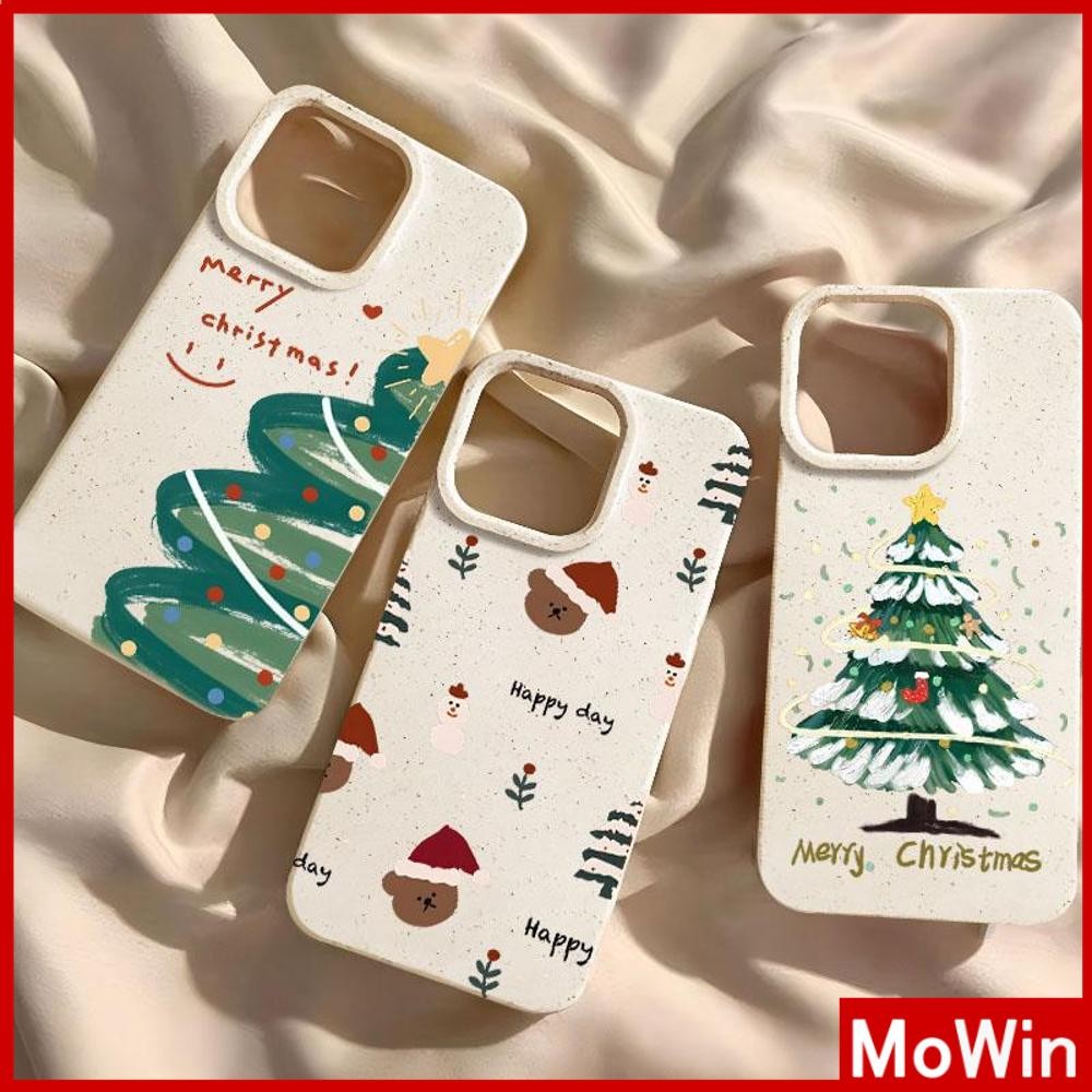 Mowin - Ốp lưng iPhone 15 Pro max màu rơm lúa mì thân thiện với môi trường, mềm mại, chống sốc cây thông giáng sinh Compatible with iPhone 14 Pro max 14 13 12 11 Pro max XR XS 7 8Plus