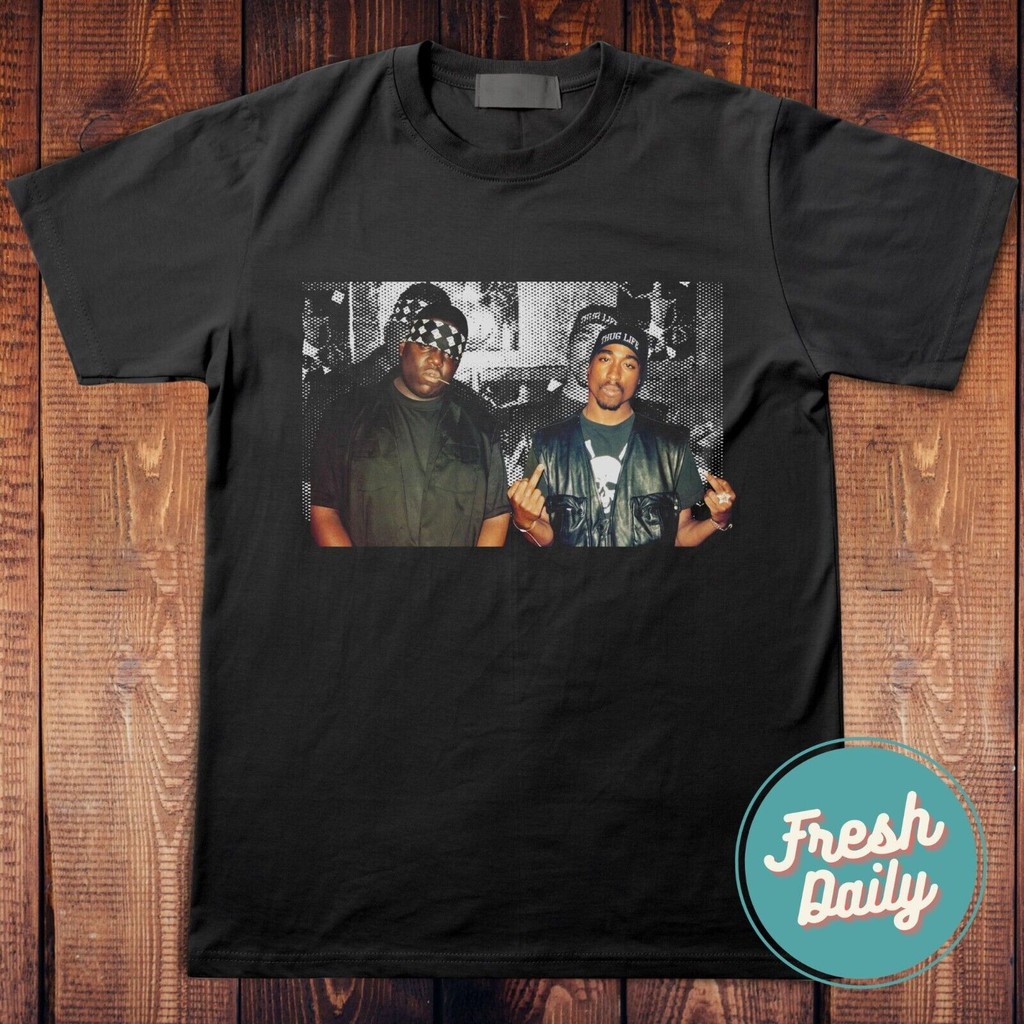 2Pac Tupac Shakur Notorious Biggie Nhỏ Áo 90S Tee 2Pac Áo Sơ Mi Nhạc