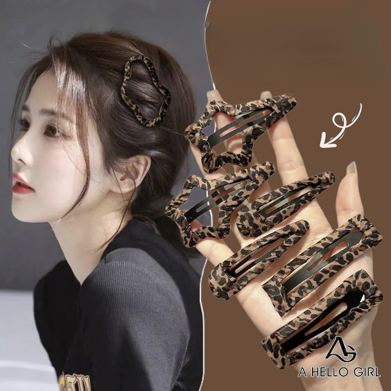 Ahellogirl Thu Đông Da Báo In Mỏ Vịt Kẹp Nữ Tính Khí Mới Phụ Kiện Tóc Lớn