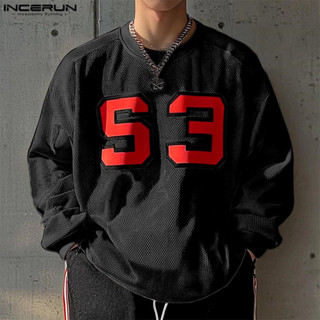  Incerun Nam Thời Trang Hàn Quốc Áo Thun Dài Tay Số Rỗng 