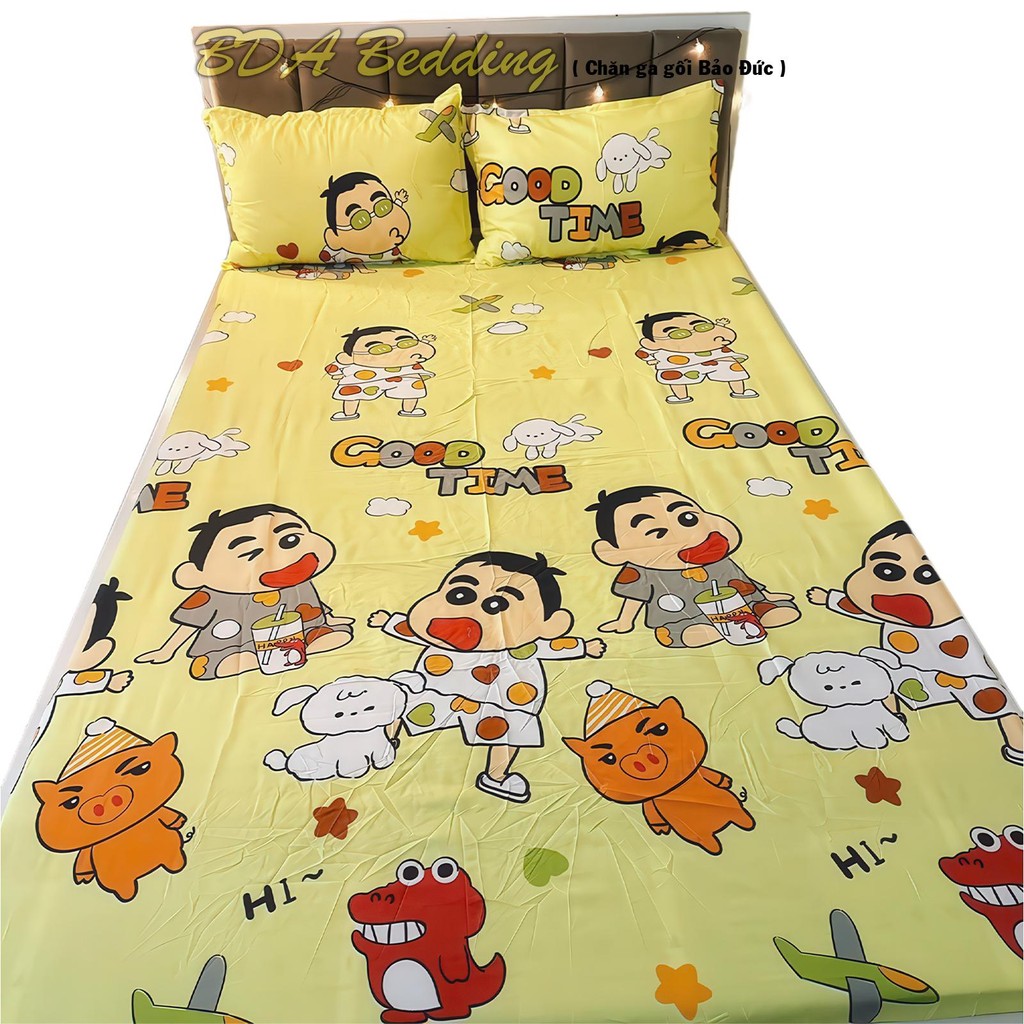 Bộ ga giường cotton poly Bé Shin đủ kích thước