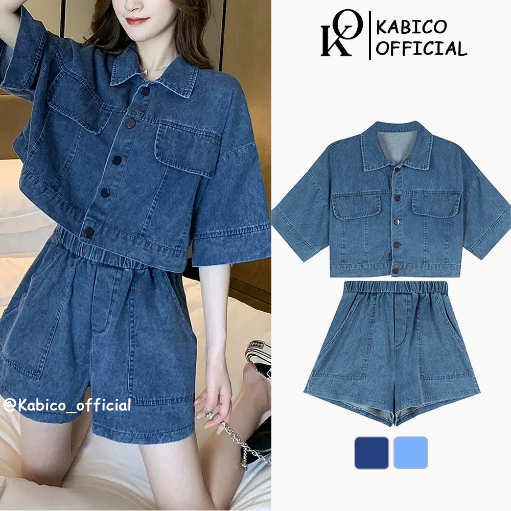 Áo khoác jean nữ dáng ngắn, áo khoác jean lửng kiểu dáng croptop, quần short và áo jean có bán lẻ_G7