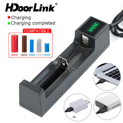 HdoorLink Pin Đa Năng USB Sạc Adapter 1 Khe Sạc Thông Minh Cho Pin Sạc Cho 18650 26650 14500 16340